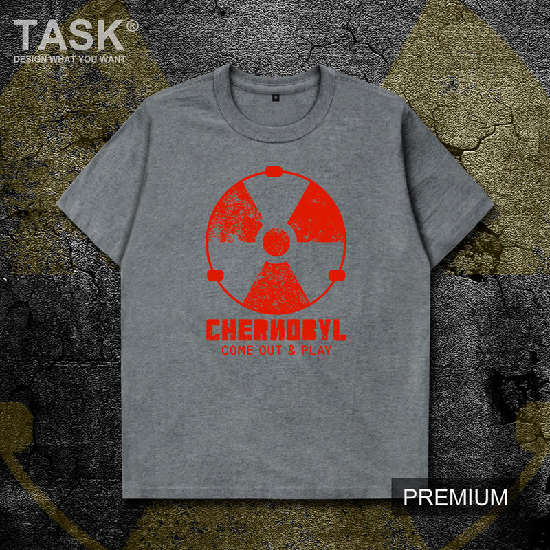 TASK Chernobyl tai nạn Chernobyl sắc nét in mùa hè áo thun nam và giản dị tưởng niệm nửa ống tay áo áo sơ mi nữ