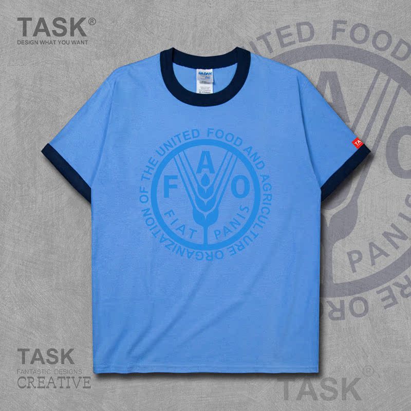 TASK FAO FAO QUỐC TẾ CƠ QUAN LOGO ngắn tay T-shirt MENS VÀ NỮ HÈ Casual TREND TOP