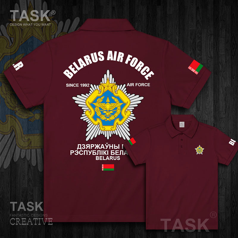 TASK Không quân Quốc gia Belarus Emblem Pilot flips POLO áo sơ mi cho nam giới và phụ nữ Paul Shirt 02