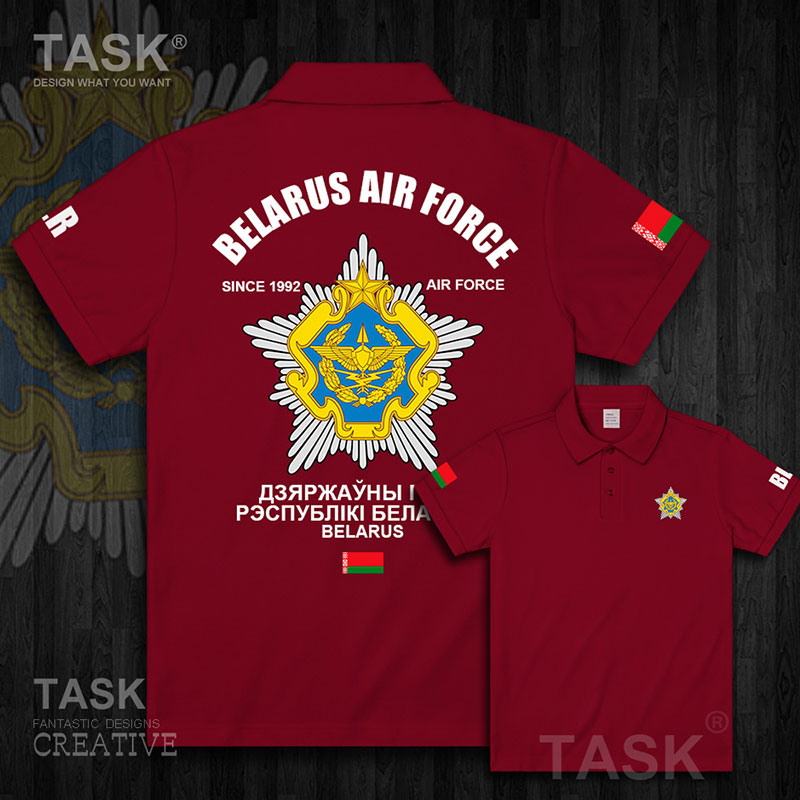 TASK Không quân Quốc gia Belarus Emblem Pilot flips POLO áo sơ mi cho nam giới và phụ nữ Paul Shirt 02