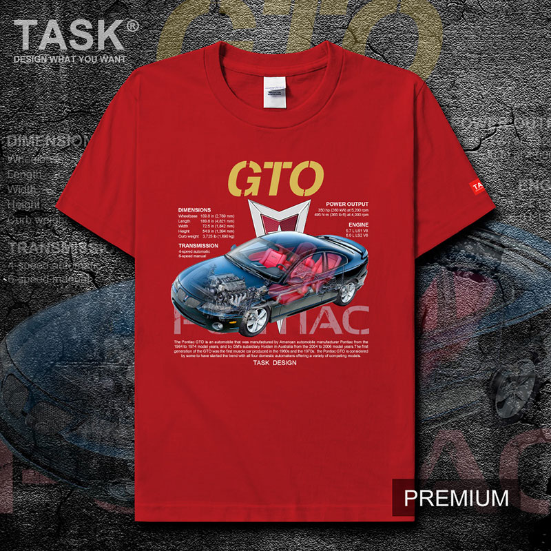 Mỹ xe thể thao xe cơ bắp xe TASK Pontiac GTO cao-powered ngắn tay áo thun nam và mùa hè áo khoác phụ nữ