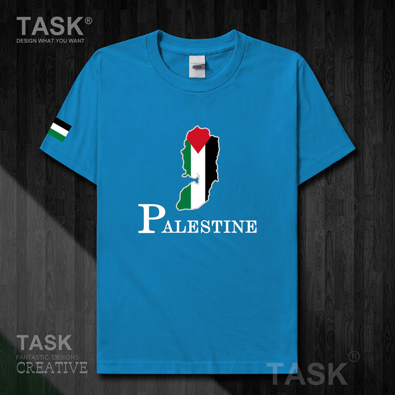 TASK Palestine Quốc Bản đồ bông ngắn SleeveT T-Shirt Phong trào nam và nữ Tops Tide 50