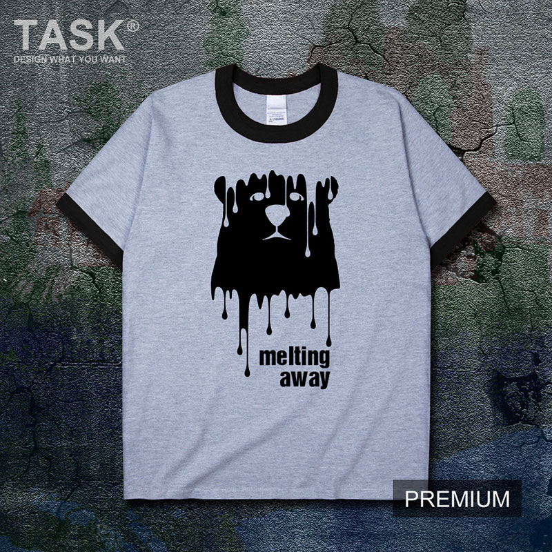 TASK HÂM NÓNG TOÀN CẦU Melting Xa Glacier tan Tính Creative triều Nhãn hiệu nam và nữ bông ngắn Sleevet T-Shirts