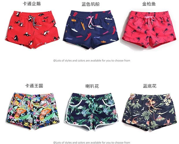 Quần đi biển nhanh khô quần nữ nghỉ mát kích thước lớn những người yêu thích mặc quần short bãi biển góc phẳng quần spa lỏng quần bơi quần short đi biển nữ