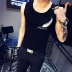 Mùa hè Hàn Quốc Slim vest vest nam chạm đáy in áo thun trẻ trung phần mỏng bó sát cơ thể đàn hồi