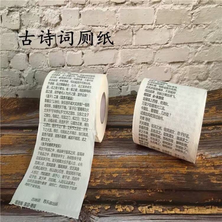 Ancient poetry reel toilet paper creative learner to memorize poetry toilet paper fun pair of learning spoof toilet paper personalized printing paper towel