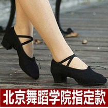 Classical dance dance shoes with black canvas teachers shoelaces and childrens training soft-soled yoga shoes