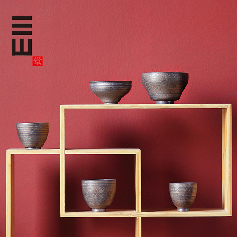 Sanshan Hall Current Gold Glazed Ceramic Master's Cup Personality Utilita Tea Cup Single Cup Pure Handwork Tea Set Whole Set Big Number