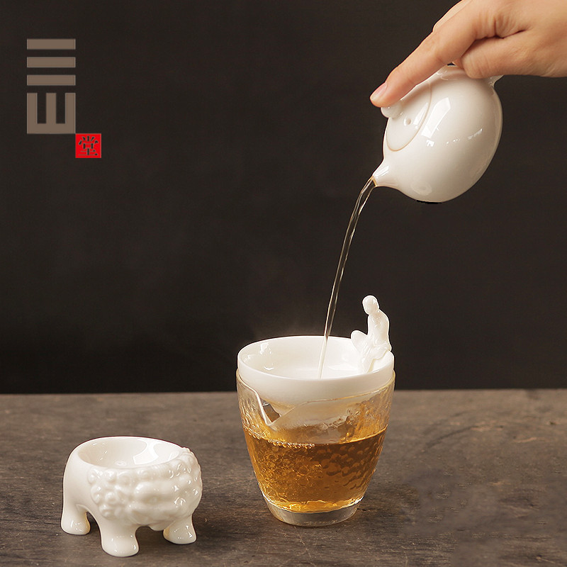 Sanshan Tang Qigong Fu Tea Accessories Creative Filter Tea Ware Ceramic Tea Making Tool Whole Household Tea Leak Plus Justice Cup