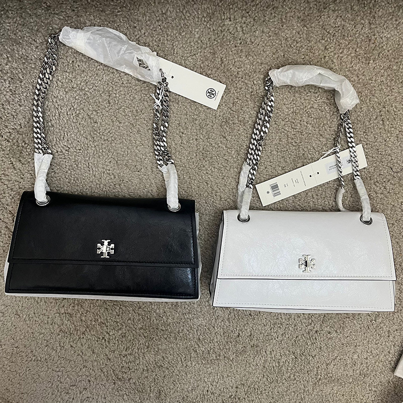 U.S. Purchasing Agent for Tory Burch's New Women's Handbag, Kira Accordion Bag, Single Shoulder Crossbody Oil Wax Leather Chain Bag for Commuting