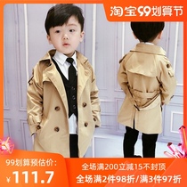 Childrens clothing male baby windbreaker 2021 Spring and Autumn new boy coat English style childrens middle and long style