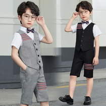 Boys suit Summer Garment Summer Garment Costume Host Show British Wind Vertex Three Piano Costumes