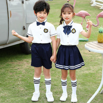 Summer dress suit for kindergarten suit for summer clothing of British College wind childrens school graduation license clothing customized summer