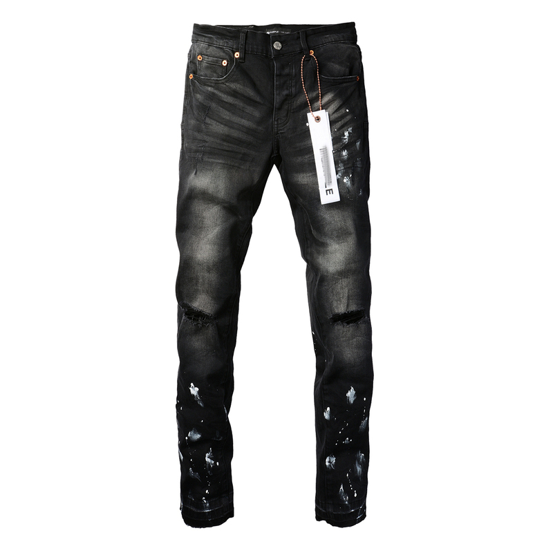 Pur Jeans Pants Torn Jeans American High Street Ripped Black Jeans