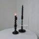 中古水晶黑色蜡烛台玻璃浪漫烛光晚餐婚庆拍摄道具INS风格