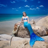 Розовый синий купальник для взрослых, комплект, крой «рыбий хвост»