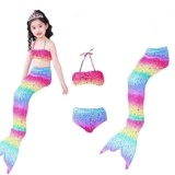 Юбка для принцессы, комплект, купальник, 3 предмета, крой «рыбий хвост»