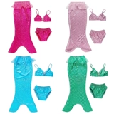 Новая детская русалка хвост с тремя предметами девочки и девушки, идущие для легкой прогулочной одежды русалки