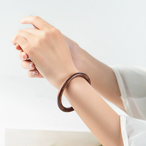 Деревянный ретро женский браслет из розового дерева, этническое ювелирное украшение, простой и элегантный дизайн