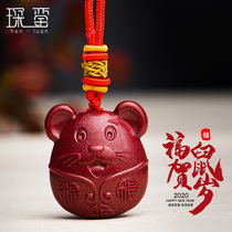 Cinnabar Fushun Pendant Female 2020 Benzia Zodiac Rat Necklace Men and Women Auspicious Stereo Mouse Pendant Couple