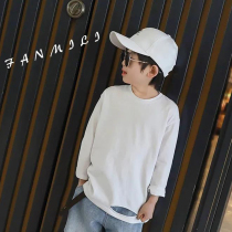 Childrens clothing Childrens white pure cotton long sleeve t-shirt for undershirt boy Spring-autumn season CUHK Boy Breaking in the Cave of Clos