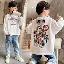 Boys new childrens pure cotton long sleeve t-shirt handsome cut-style hip hop suit fried street clothes spring and autumn jersey