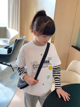 Girls summer clothes child girl blouses pure cotton short sleeve T-shirt CUHK Tong Shuai Han version Loose Net Red T Ocean Gas Tide