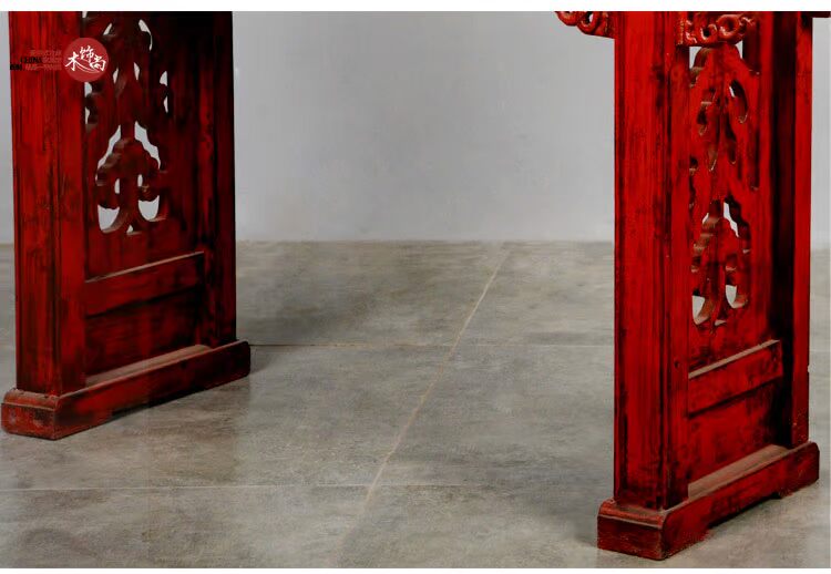 Mới Trung Quốc ngồi xổm trường hợp đầu chạm khắc rỗng hiên bàn màu đỏ cho bàn thật bàn gỗ nội thất cũ - Bàn / Bàn bàn trà gỗ tự nhiên