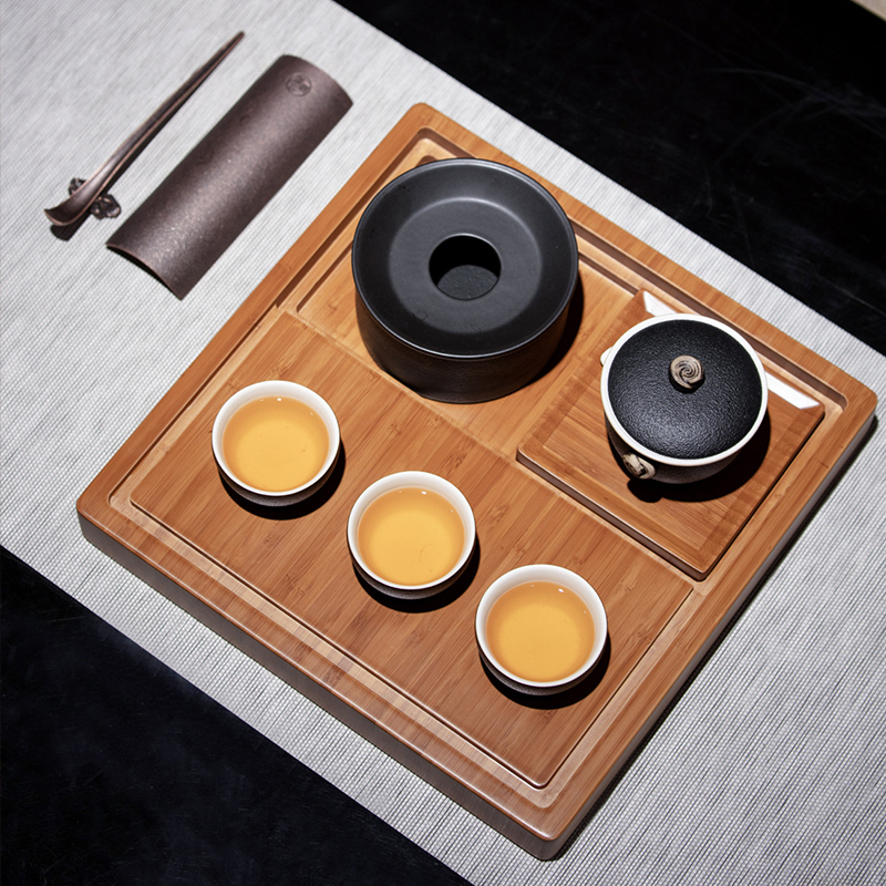 M letters kilowatt/hall tea tray was new PuZhu dry tea tray was home in hot tea table ceramic tube mobile pot bearing the quartet