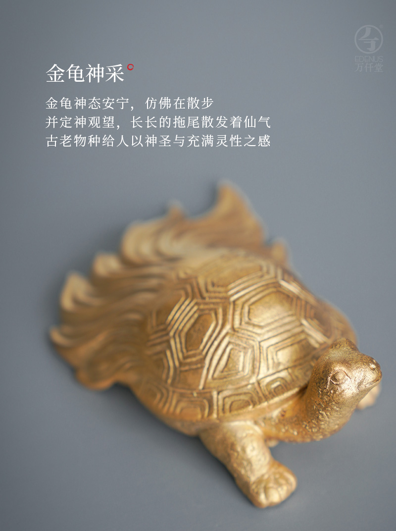 Thousands of thousand hall tea pet creative household act the role ofing is tasted small desktop furnishing articles furnishing ceramics handicraft gold dust glaze longevity turtle