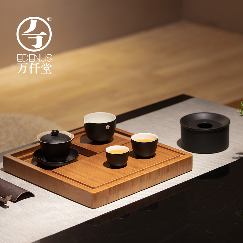 M letters kilowatt/hall tea tray was new PuZhu dry tea tray was home in hot tea table ceramic tube mobile pot bearing the quartet