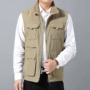 Xe jeep che chắn mùa xuân và mùa thu ngoài trời nhiều túi áo chụp ảnh câu cá vest nam vest vest vest hai mặt - Áo khoác đôi shop quan ao nam