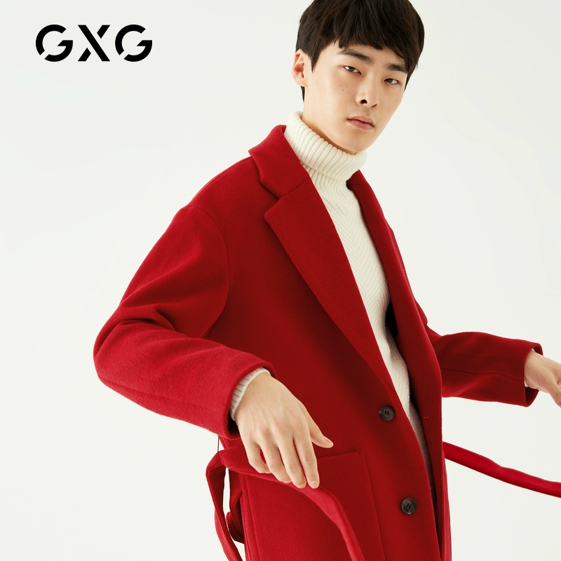 Quần áo nam GXG 2018 mùa đông hot hot thời trang áo len đỏ len nam dài # 174126156 - Áo len