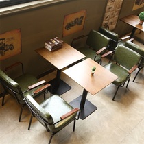 Simple milk tea shop dessert shop table leisure area wrought iron armchair cafe Western restaurant tea restaurant table and chair combination