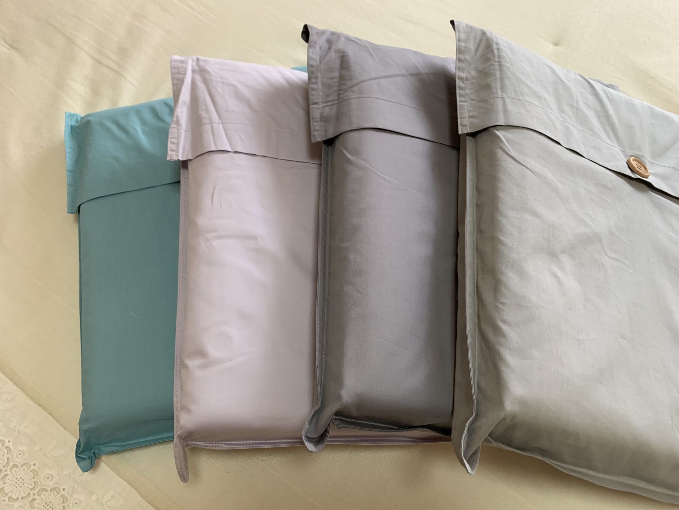 Plain double-layer minimalist pure piece set double quilt cover sheet liner cold wind cotton four-color simple
