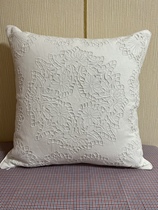 Foreign trade outlet white cotton linen embroidered hollowed-out pillow cover without cotton core