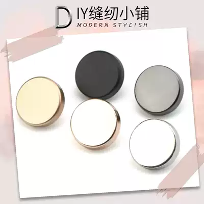 Metal woolen coat button top female button round wild clothes cashmere jacket exquisite male large button