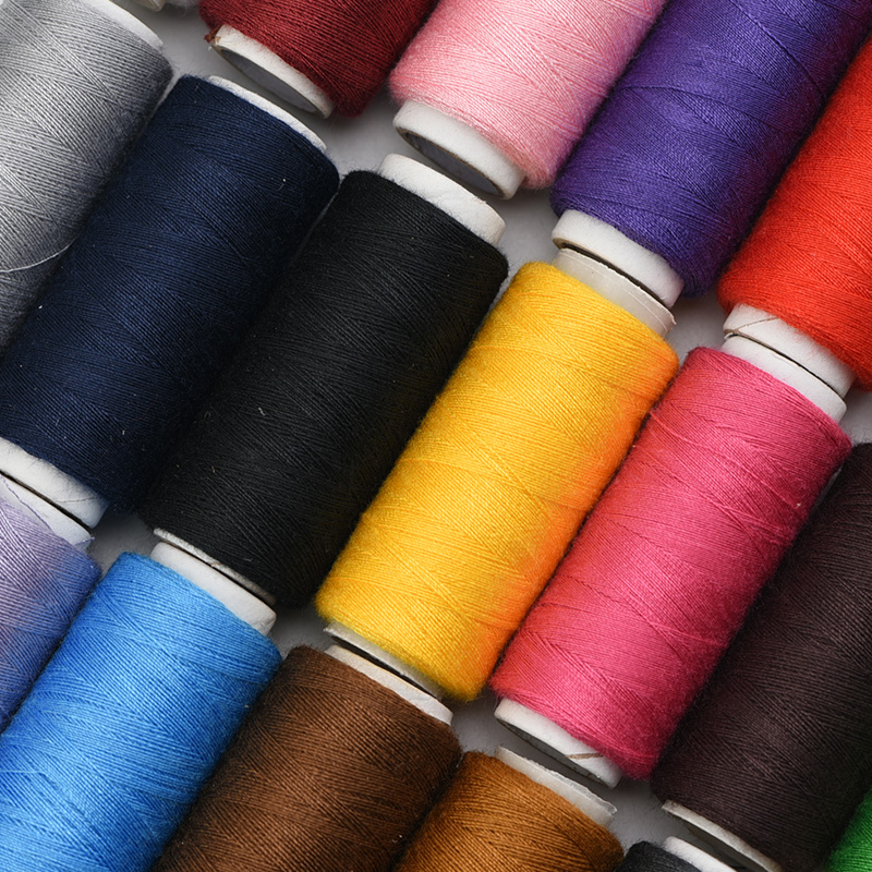 Handmade Machine Sewing Thread Sturdy Needle Wire Hand-stitched 402 Polyester Fiber Sewing Thread Home Small Roll Sewing Machine Set Wire