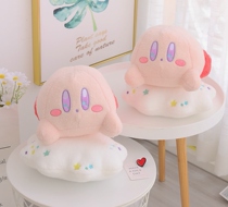 The cloud groveling stars card is more than a big plush paparazzi girl holding a pillow cute birthday Valentines Day doll gift