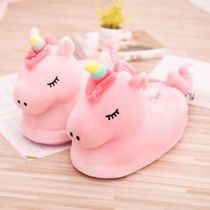 Hamster unicorn cotton bag root slippers female winter home Hamster room warm non-slip home cute household shoes