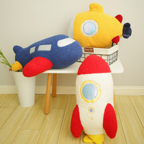 Rocket Type Doll Aircraft Helicopter Doll Plush Toy Male Child Bedroom Decorated Back Cushion Bed Holding Pillow