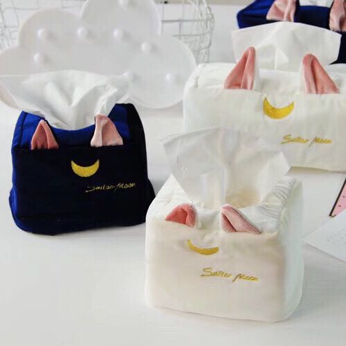 Beauty less female warrior silk suede paper towel set Luna cat cloth art home paper towel box cover car toilet paper box cover