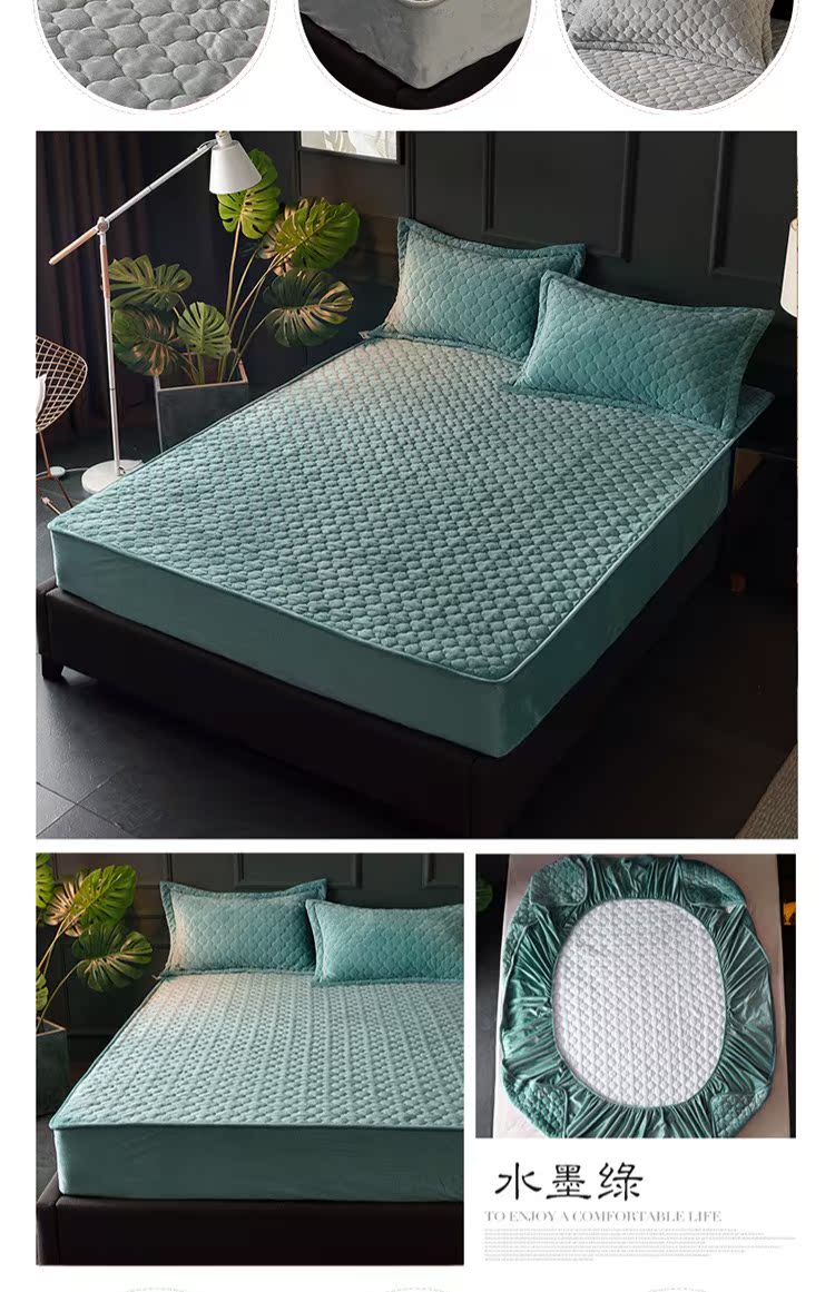 Tinh nhung nhung san hô bông bedspread Fitted Simmons bảo vệ tay áo một mảnh Levin luật nhung nhung ba mảnh - Trang bị Covers Ga phủ giường là gì