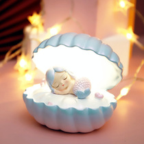 Dream night light Creative Mermaid Princess Bedside Decoration Table Lamp Girl Heart Child girl Birthday gift girl