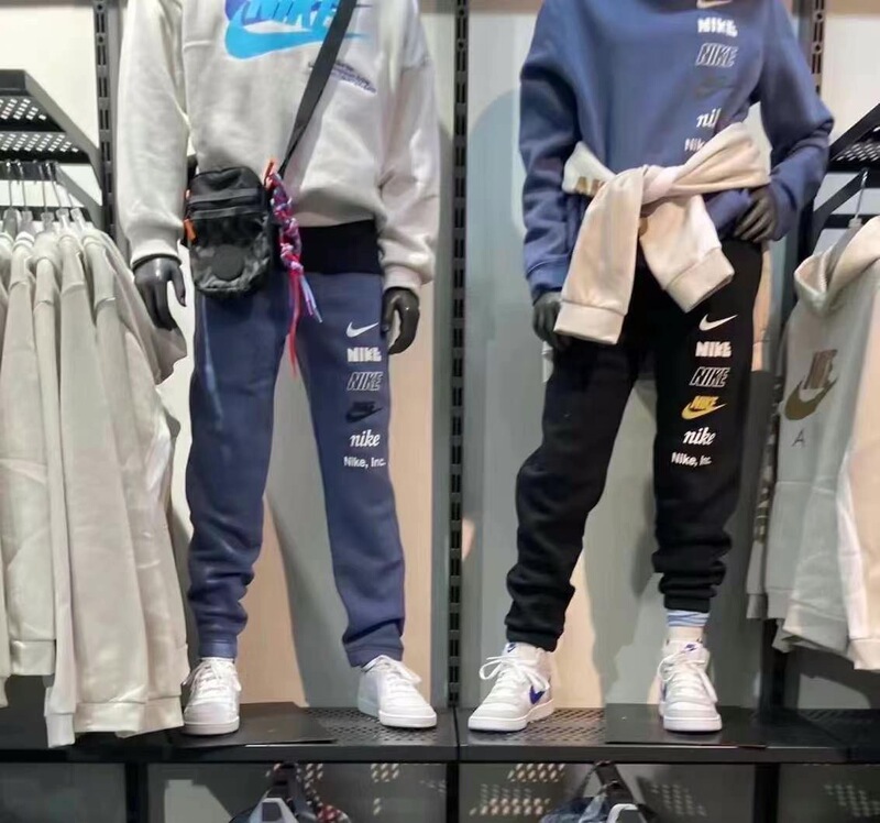 Authentic in Stock‼️Nike Children's Sports Casual Comfortable Breathable Thin Fleece Cuffed Pants Dx5160