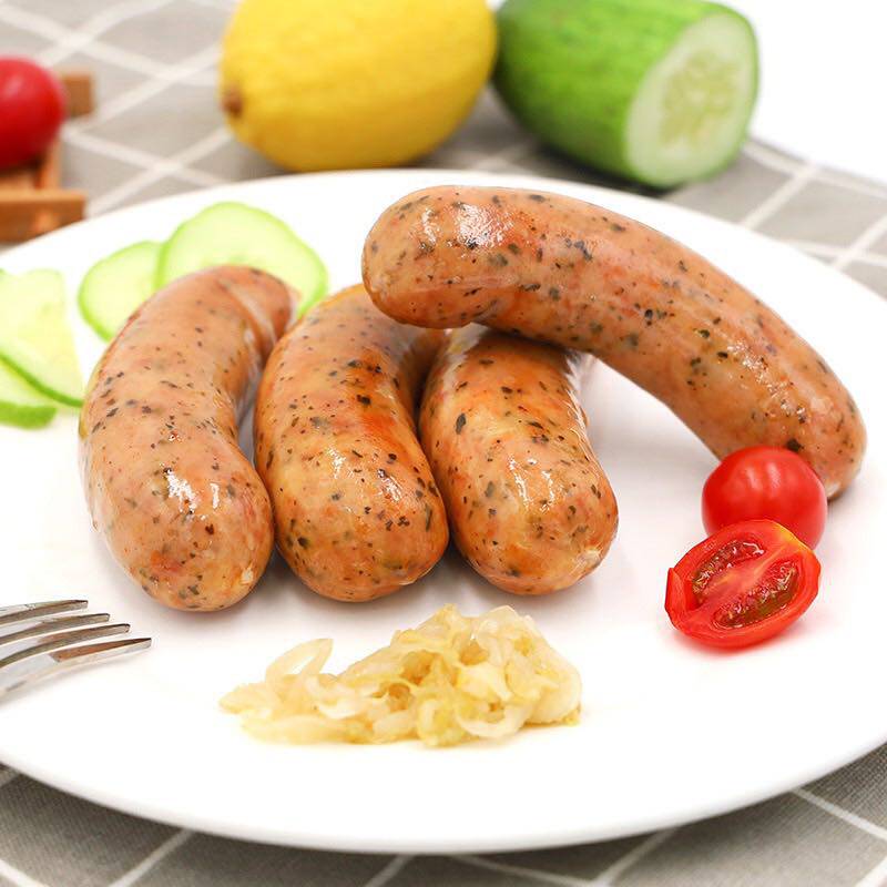 2 pieces of SF Pork Handmade Sausage Hot Dog Taiwan Volcanic Stone Grilled Sausage Black Pepper Crispy Bone Authentic German Sausage