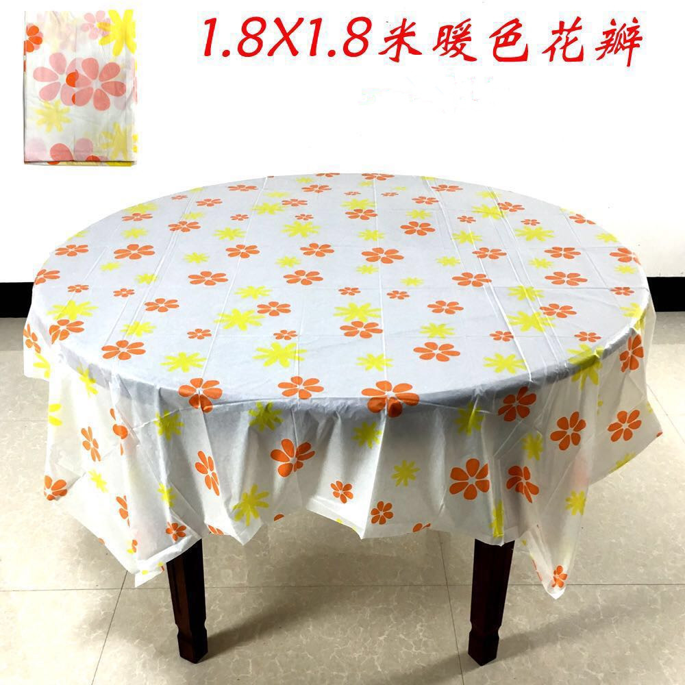 Khăn trải bàn tròn mờ 80cm không thấm nước dùng một lần khăn trải bàn trắng dày bằng vải bàn hoa mẫu đơn khăn trải bàn tròn 4 - Các món ăn dùng một lần đũa gỗ dùng 1 lần