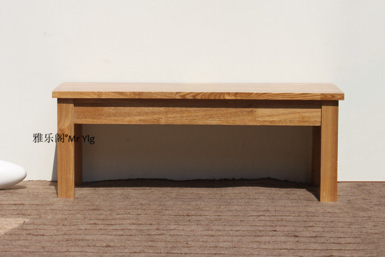 Allegro Solid wood water ash willow shoe stool Piano square long low stool Storage package Coffee table Entrance