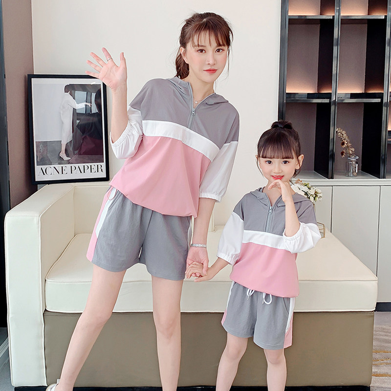 Pro-sub-dress Summer clothing Leisure Link hat suit Mother women's summer foreign Pilate summer and mother-and-son Fried Street 2022 New Tide
