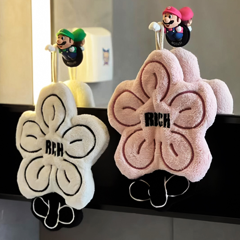 Rich and Luxurious Hanging Hand Towel, Cute and Super Absorbent, Thick Towel, Handkerchief for Kitchen and Bathroom